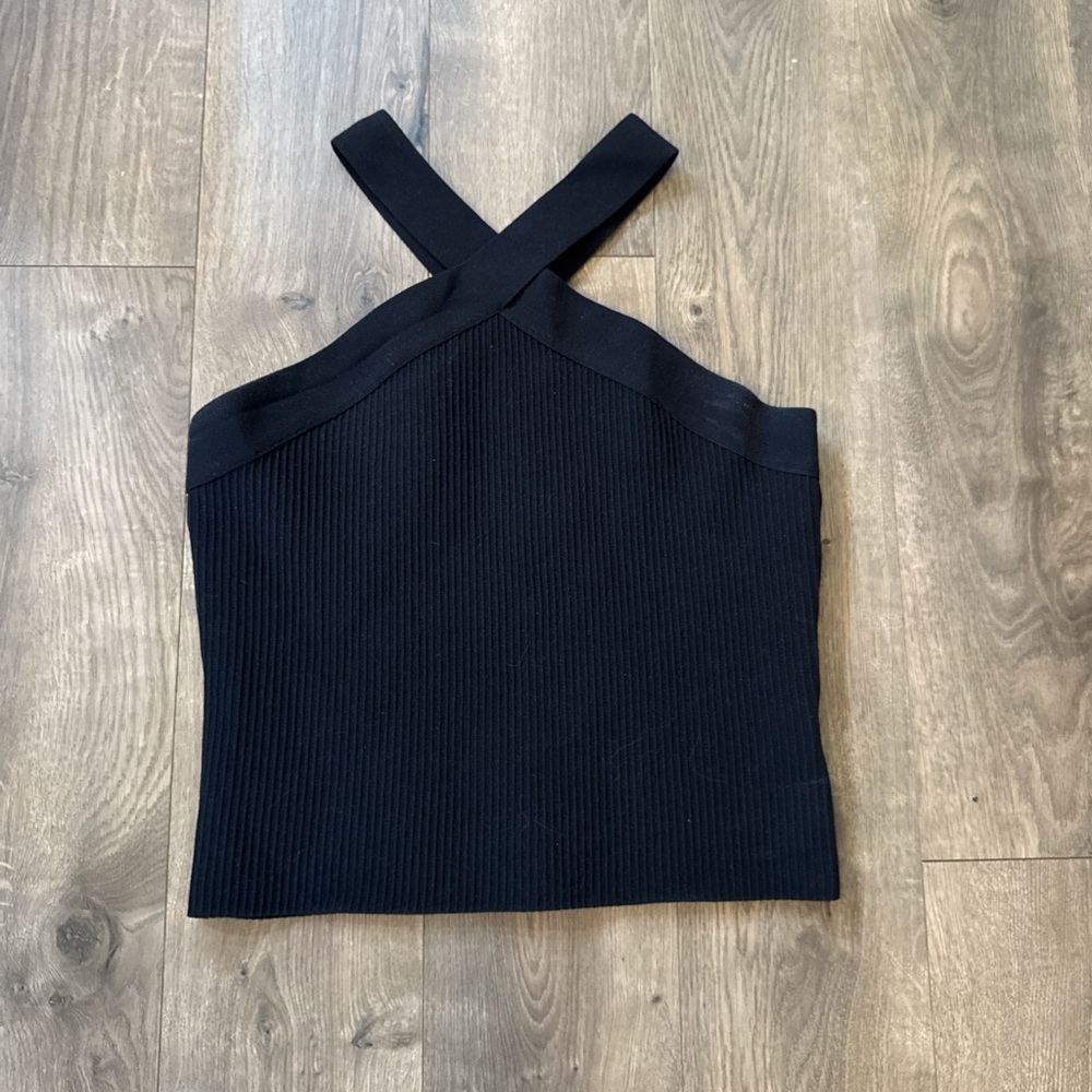 Rachel Zoe Black Ribbed Top